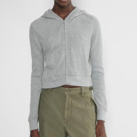 TNA Waffle Zip Hoodie in Dark Grey - Picture 5 of 5